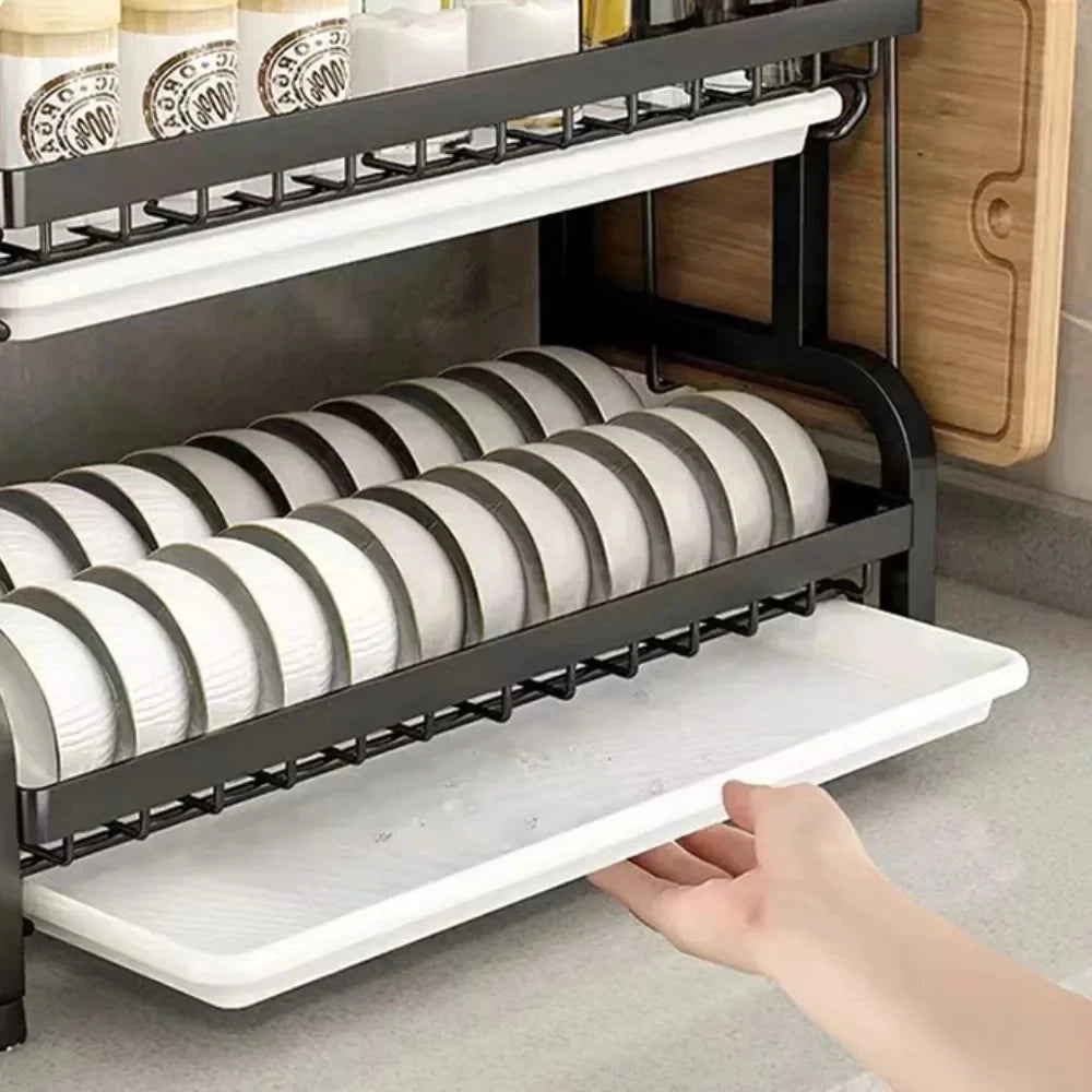 TitanDry™ 3-Level Dish Organizer — Transform Cluttered Counters into a Stunning, Orderly Kitchen Command Center