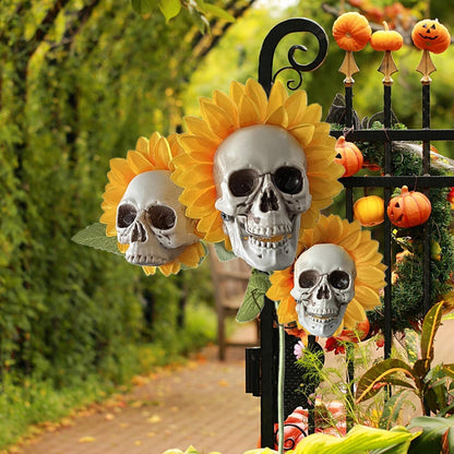 Sunflower Skeleton Flower A — Command Attention with Bold, Handmade Halloween Drama