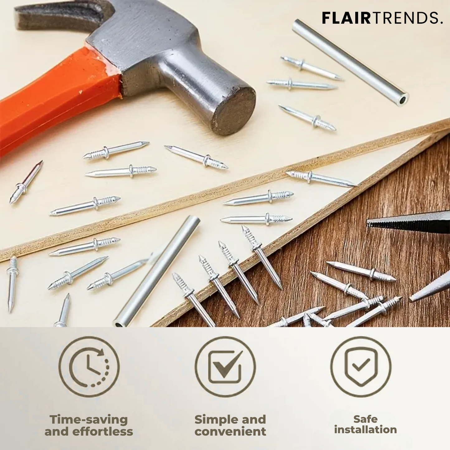 GripForge™ — Nail Your Trim Perfectly Without Drills or Wall Damage (50+50 free)