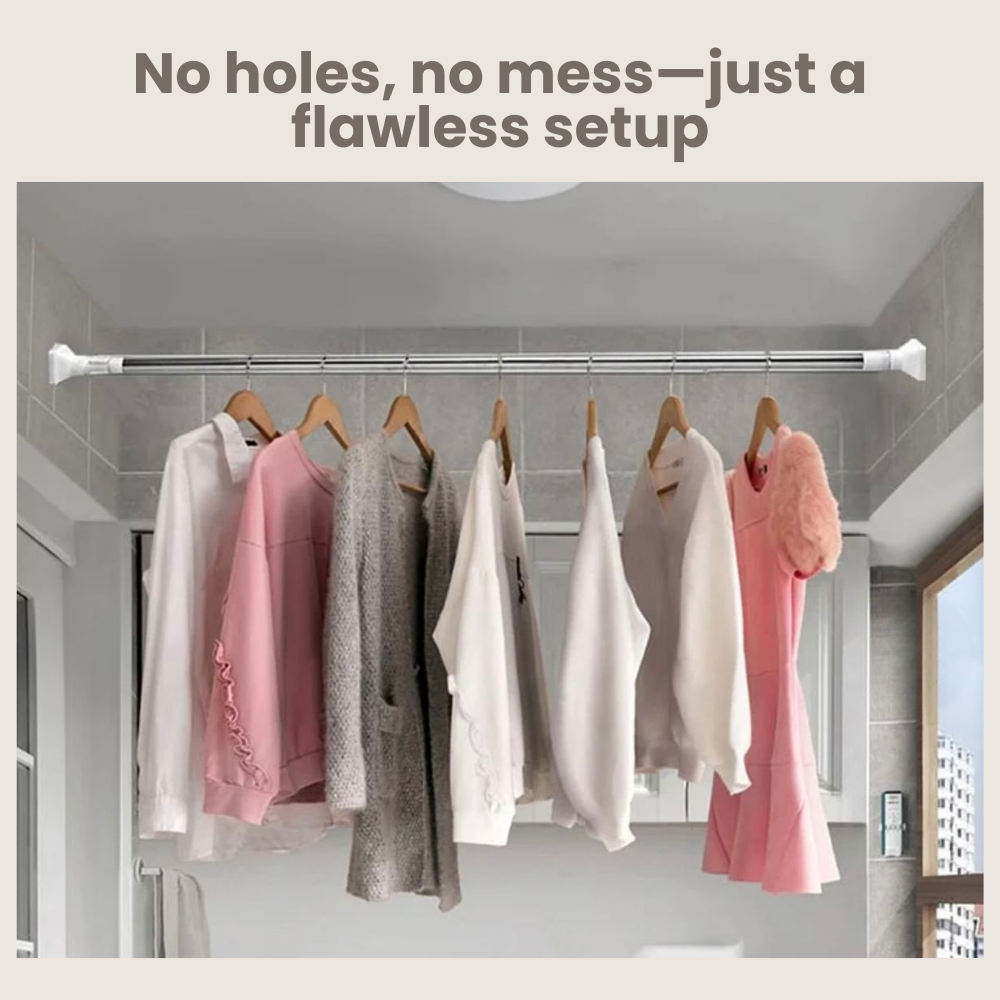 RodMaster™ PowerGrip Adjustable Rod — Snap It In Place and Own a Flawless, Damage-Free Home Instantly