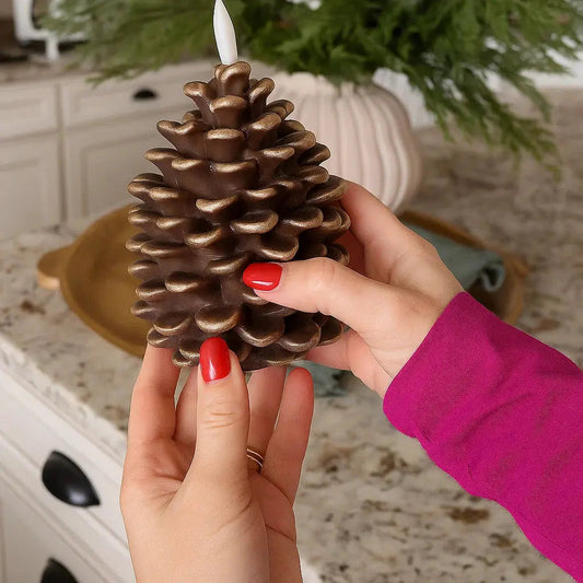 Battery-powered pinecone glow — Wrap Your Home in Endless, Safe Warmth