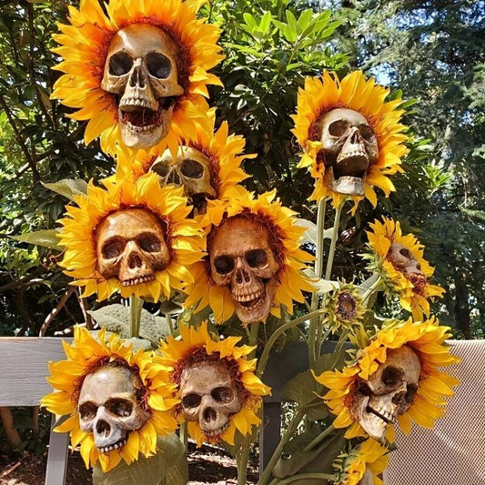 Sunflower Skeleton Flower A — Command Attention with Bold, Handmade Halloween Drama