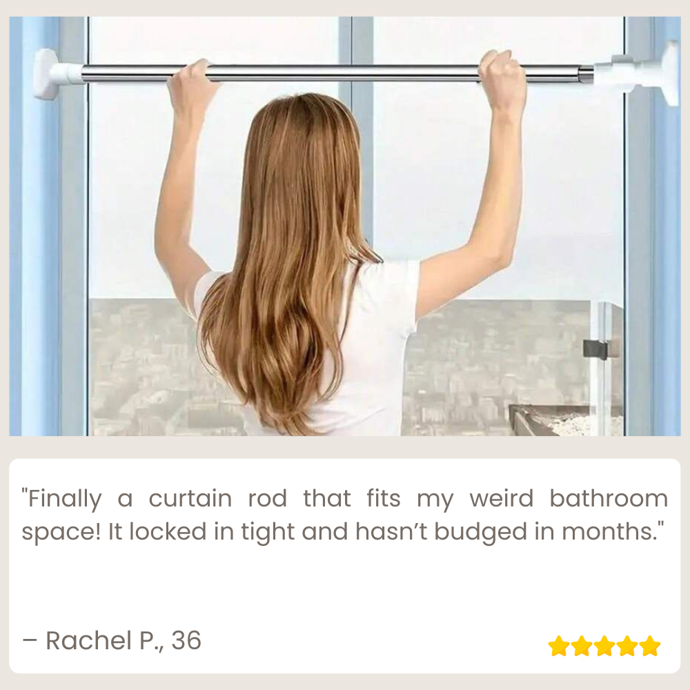 RodMaster™ PowerGrip Adjustable Rod — Snap It In Place and Own a Flawless, Damage-Free Home Instantly