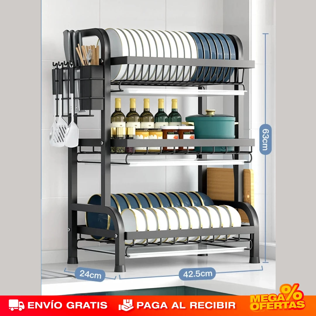 3-Tier UltraDry Pro Organizer — Transform Your Kitchen Into a Spotless, Stress-Free Zone