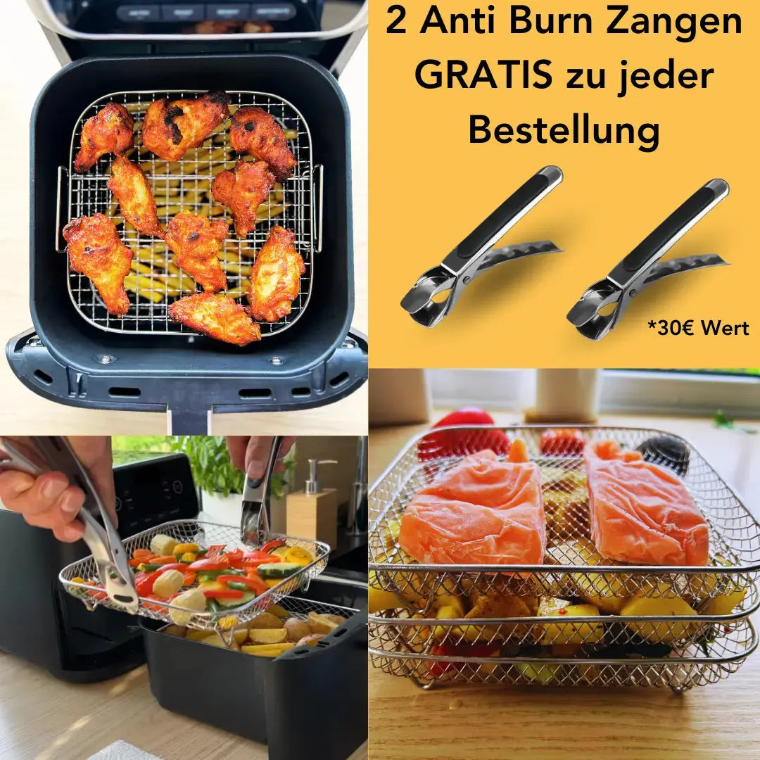 MultiDeck Stackable Air Fryer Baskets — Triple Your Cooking Power and Savor Every Flavor Separately