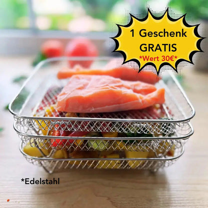 MultiDeck Stackable Air Fryer Baskets — Triple Your Cooking Power and Savor Every Flavor Separately