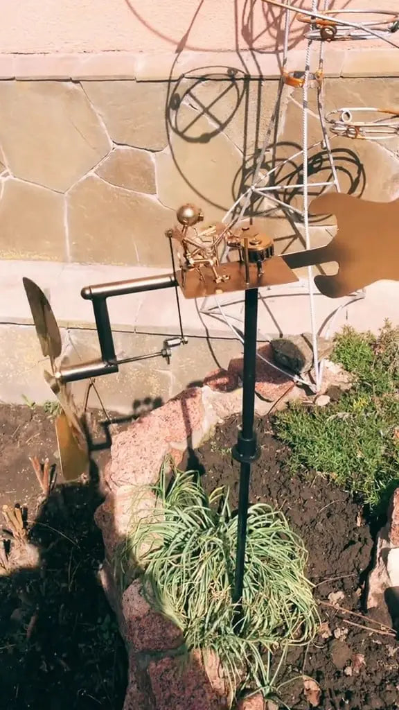 Metal Windmill "Rock Band" — Ignite Your Garden with the Raw Power and Passion of Rocking Motion