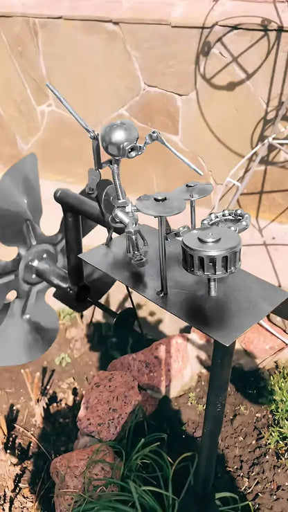 Metal Windmill "Rock Band" — Ignite Your Garden with the Raw Power and Passion of Rocking Motion