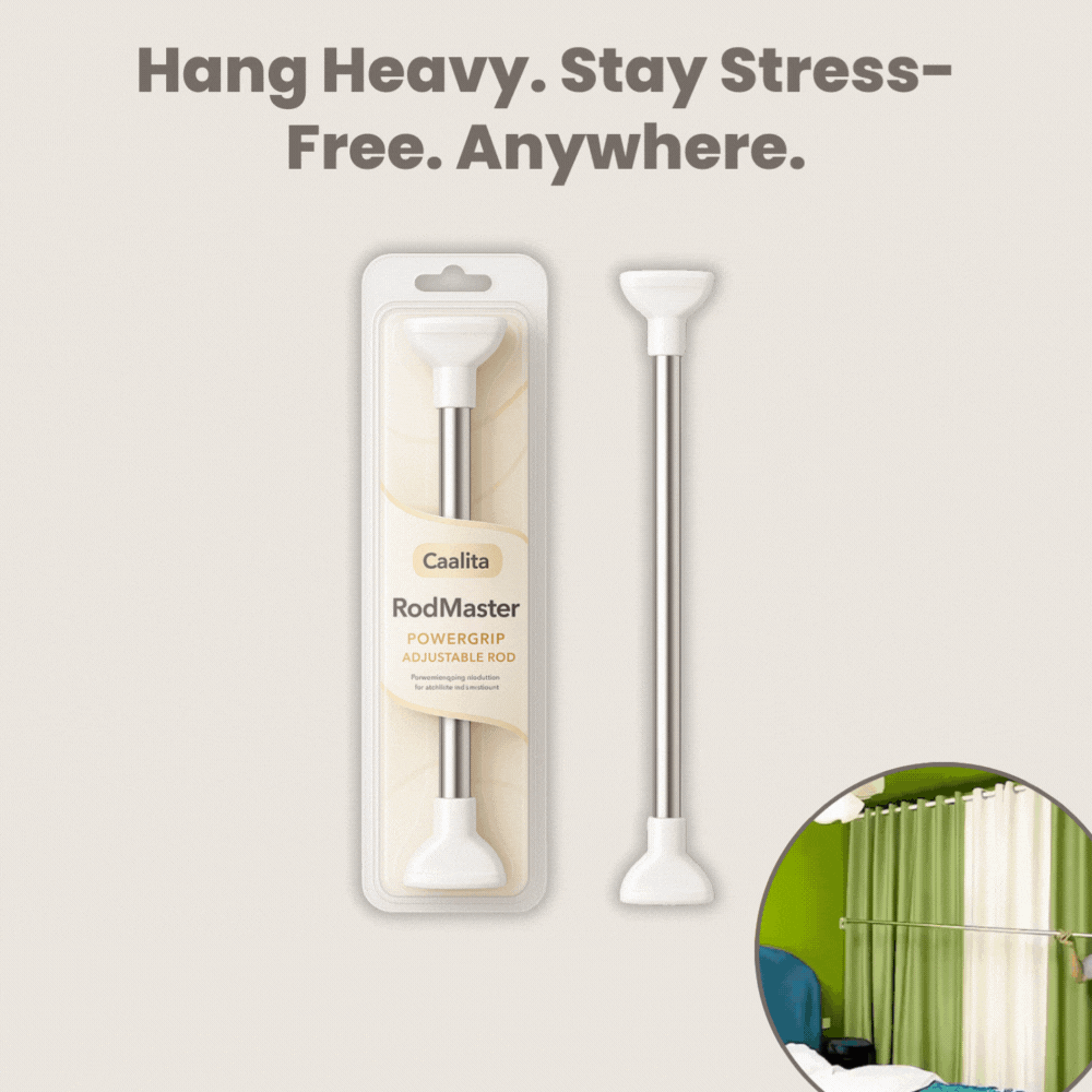 RodMaster™ PowerGrip Adjustable Rod — Snap It In Place and Own a Flawless, Damage-Free Home Instantly