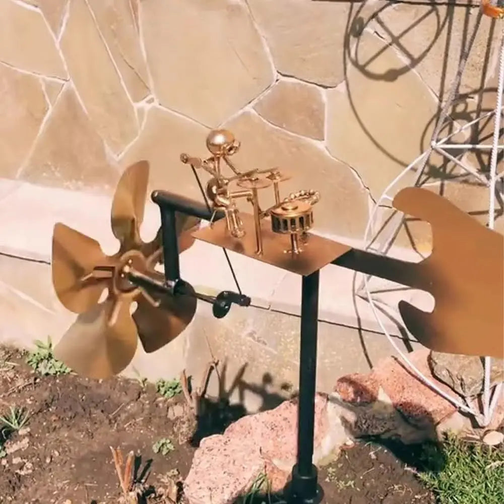 Metal Windmill "Rock Band" — Ignite Your Garden with the Raw Power and Passion of Rocking Motion
