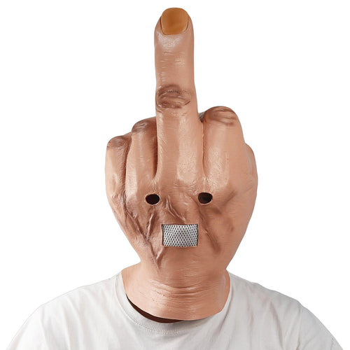 Latex Middle Finger Headgear — Own Every Moment with Unstoppable Rebel Power