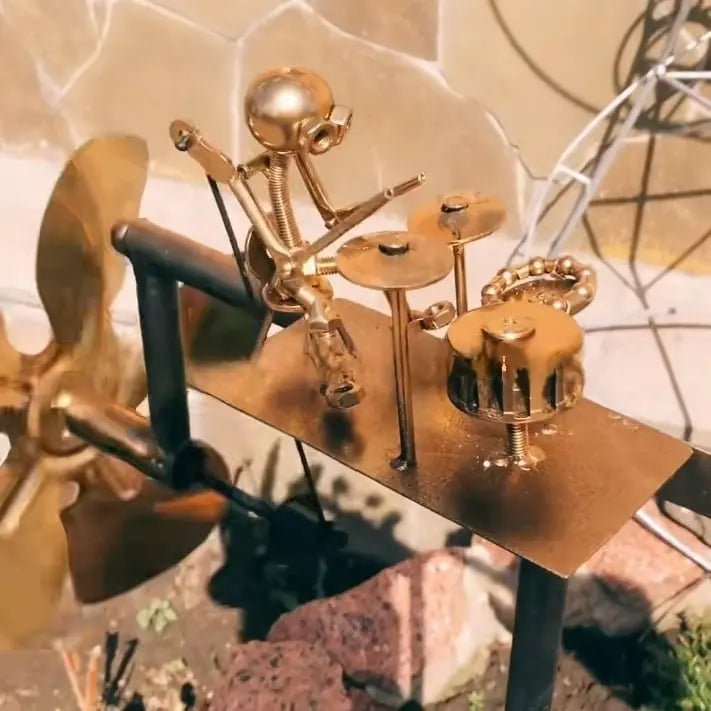 Metal Windmill "Rock Band" — Ignite Your Garden with the Raw Power and Passion of Rocking Motion
