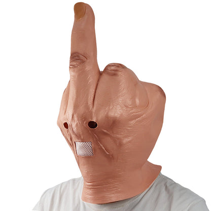 Latex Middle Finger Headgear — Own Every Moment with Unstoppable Rebel Power