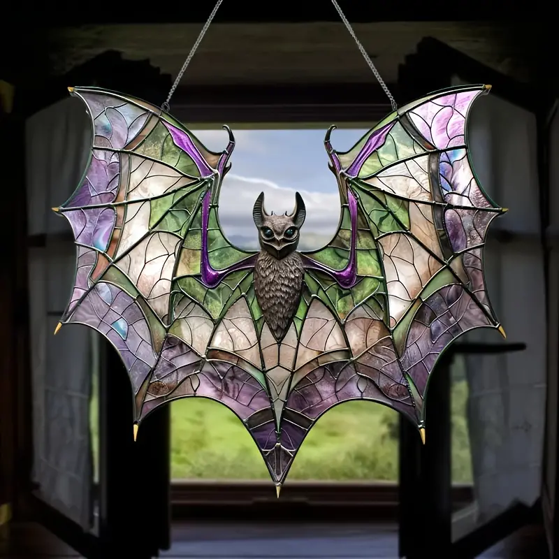 Bat Purple Acrylic Window Hanging — Transform Sunlight Into a Living Memory That Warms Your Soul