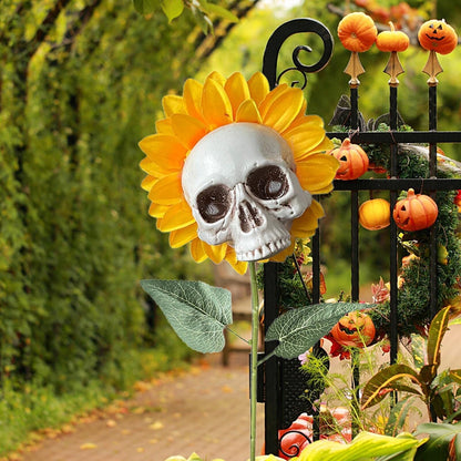 Sunflower Skeleton Flower A — Command Attention with Bold, Handmade Halloween Drama